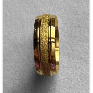 14k gold ^ Tungsten Carbide Sandblasted 6mm wedding band 2 Grooves